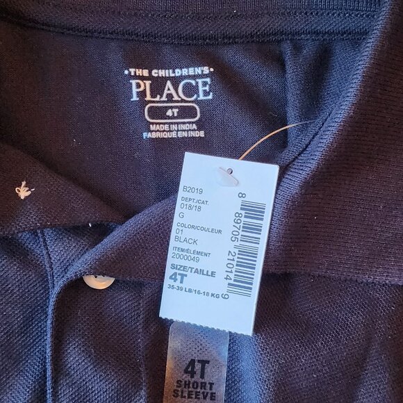 The Children's Place Boys' Uniform Black Polo Size 4T NWT - Picture 6 of 6